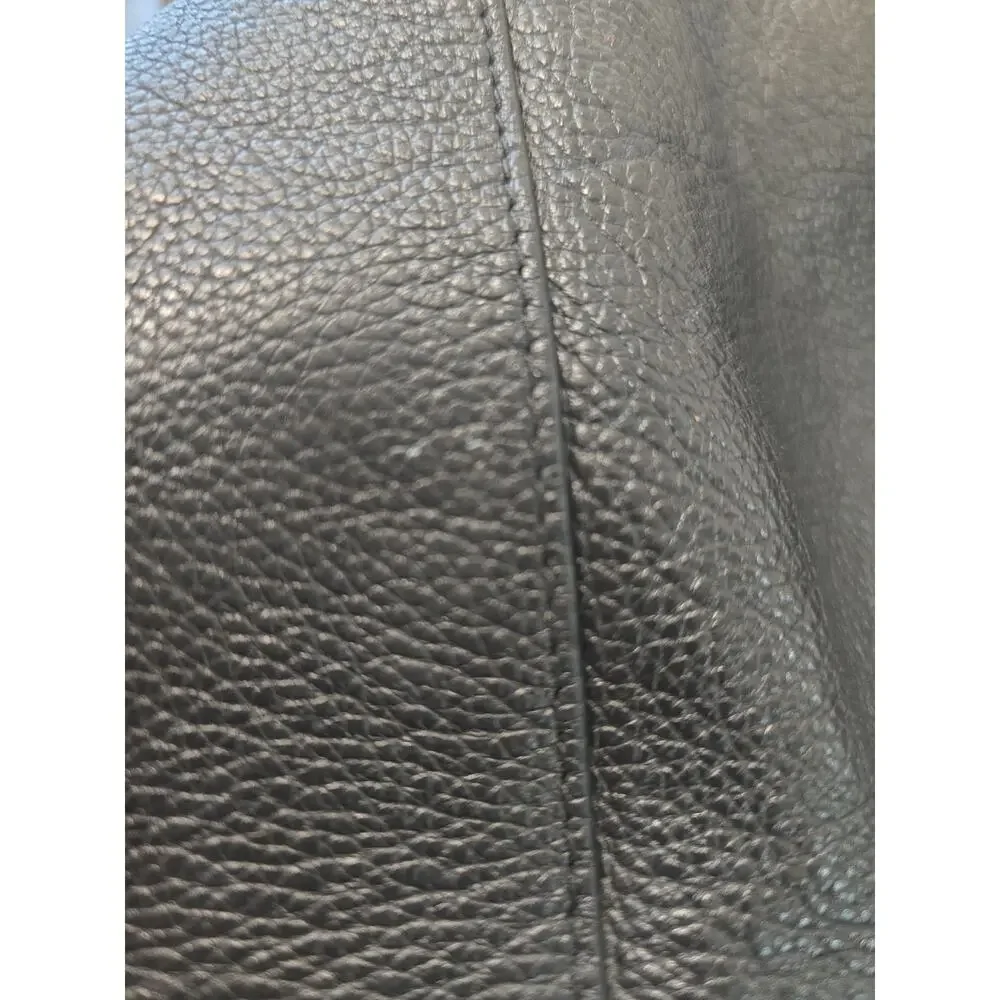 Coach Black Polished Pebble Leather Edie 31 Shoulder Bag Gold Hardware